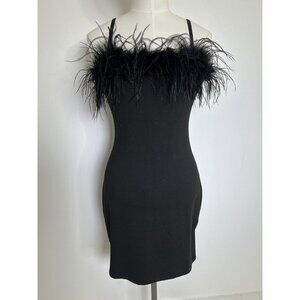 Hot & Delicious Women’s Black Feathered Dress Size Large